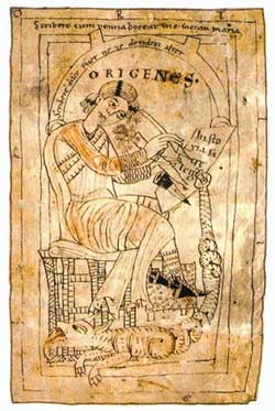 Origene allo scrittoio in una miniatura, Schaftlarn, 1160 circa